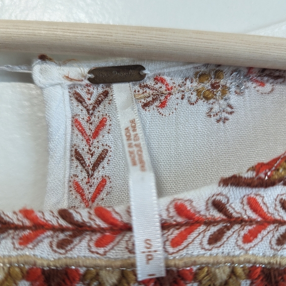 White and Orange Embroidered Dress - Picture 12 of 14